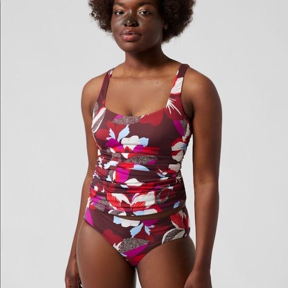 NWT Athleta Square Neck Bra Cup Tankini. 36 B/C Hero Bloom Decadent Cho… - Picture 4 of 9